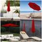 Garden outdoor umbrellas and sunshades. 9' Solar Umbrella 32 LED Lighted Patio Umbrella Table Market Umbrella With Push Button Tilt Crank Outdoor Umbrella For Garden, Deck, Backyard And Pool